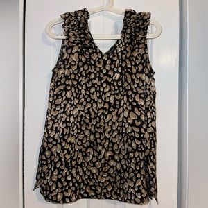 Leopard print sleeveless blouse